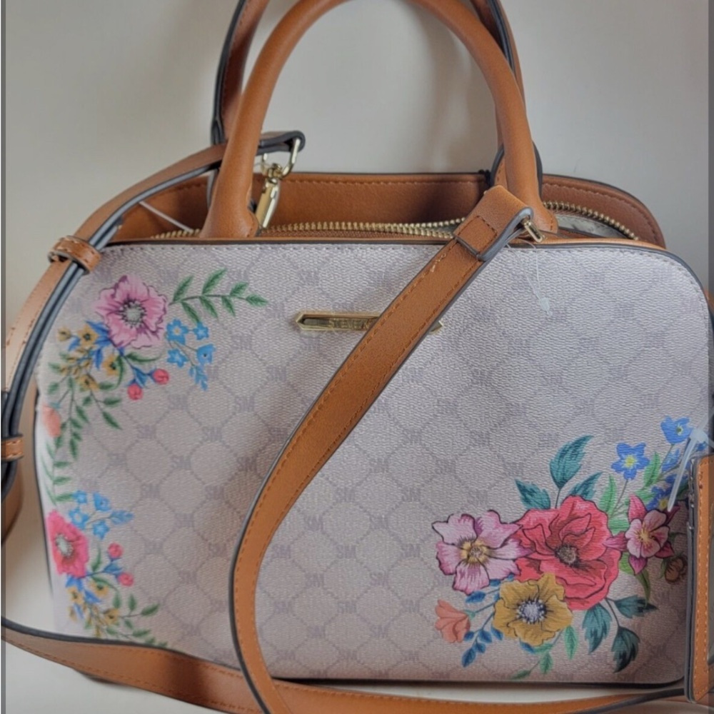 NWT Steve Madden cream floral crossbody strap or‎ handle carry